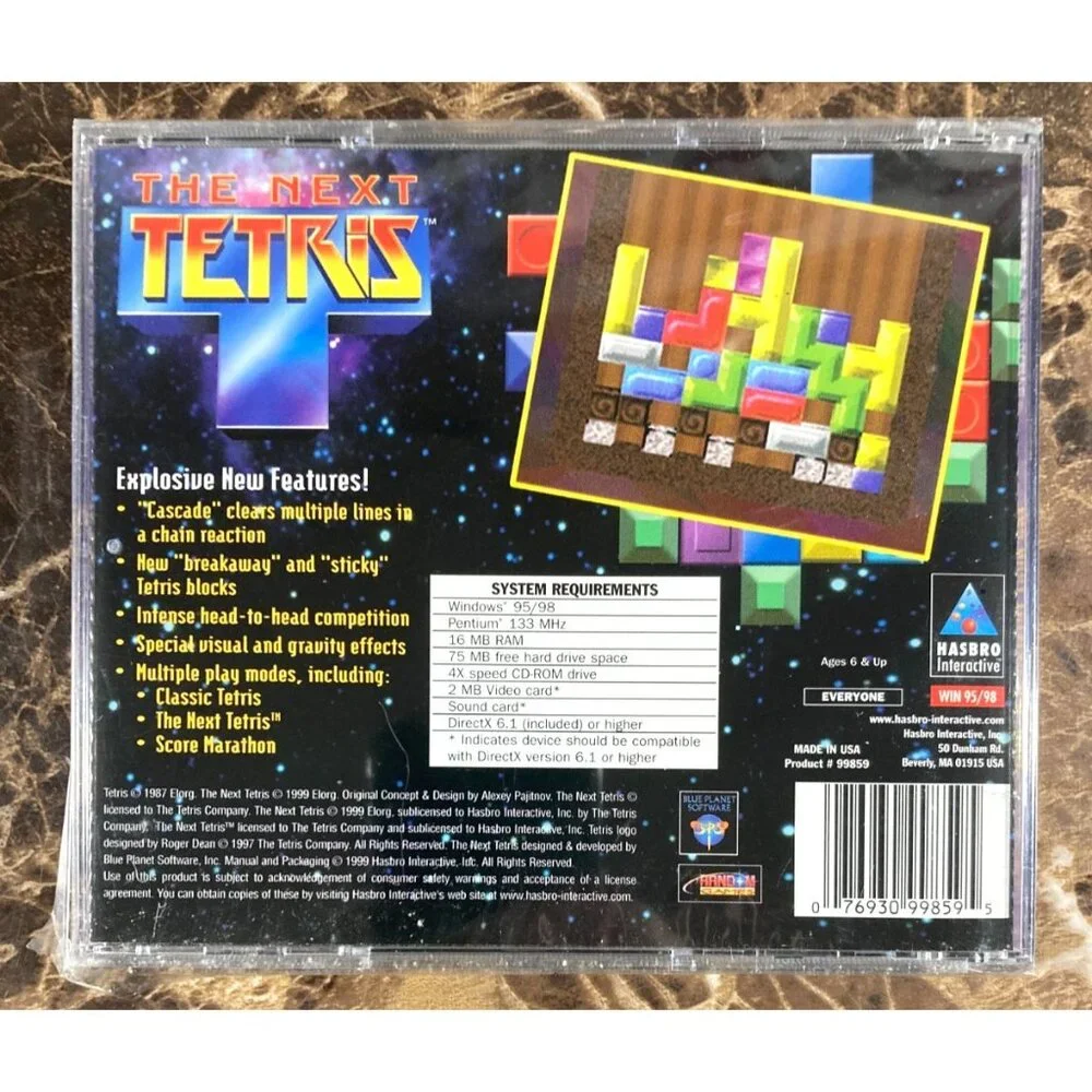 The Next Tetris & Breakout PC CD-Rom Game Lot SEALED Windows 95/98 Atari 99-2001